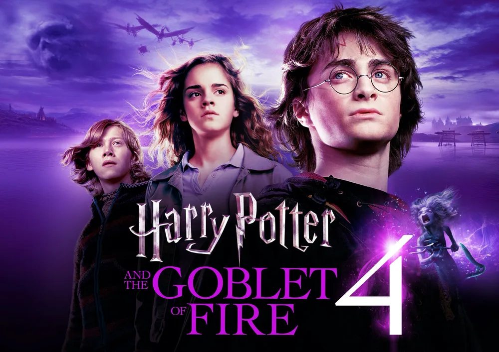 Harry Potter – Ohnivý pohár s Hermionou a Ronem – jedlý papír na hranatý dort – jedlý obrázek na dort
