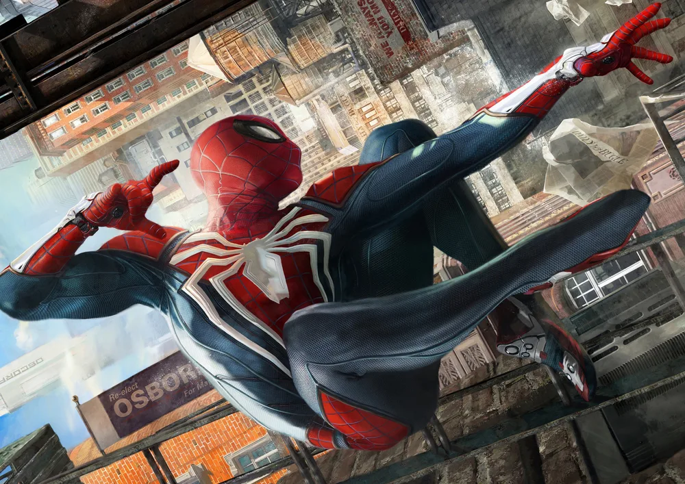 Spiderman – skok mezi mrakodrapy – jedlý papír na hranatý dort – jedlý obrázek na dort