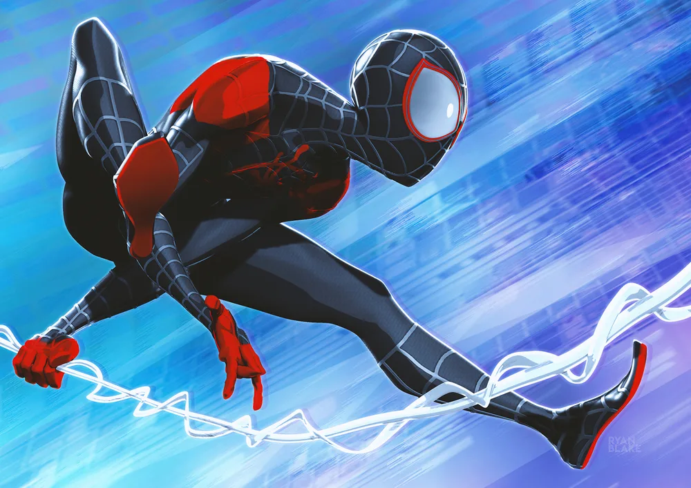 Spiderman – Miles Morales ve skoku – jedlý papír na hranatý dort – jedlý obrázek na dort