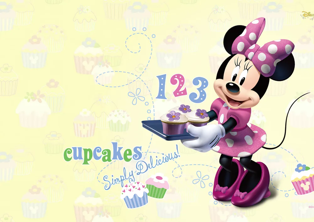 Minnie – s dortíky cupcakes – jedlý papír na hranatý dort – jedlý obrázek na dort