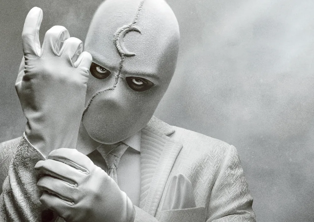 Moon Knight – Mr. Knight v bílém obleku – jedlý papír na hranatý dort – jedlý obrázek na dort