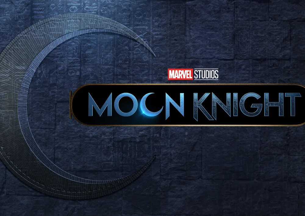 Moon Knight – logo se srpkem měsíce a egyptskou zdí – jedlý papír na hranatý dort – jedlý obrázek na dort