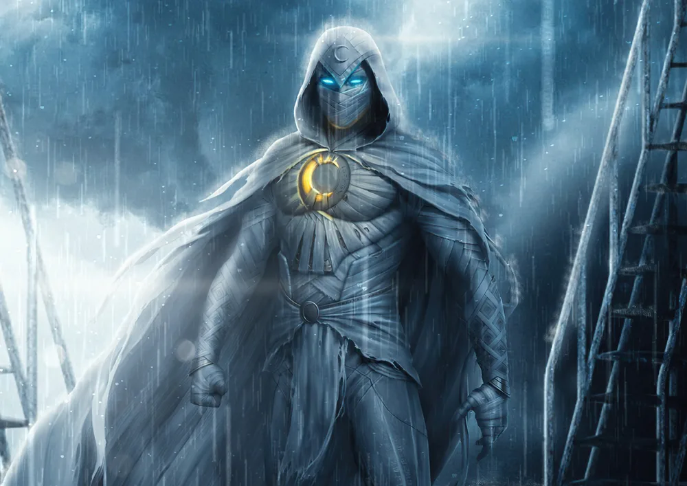 Moon Knight – hrdina v dešti – jedlý papír na hranatý dort – jedlý obrázek na dort