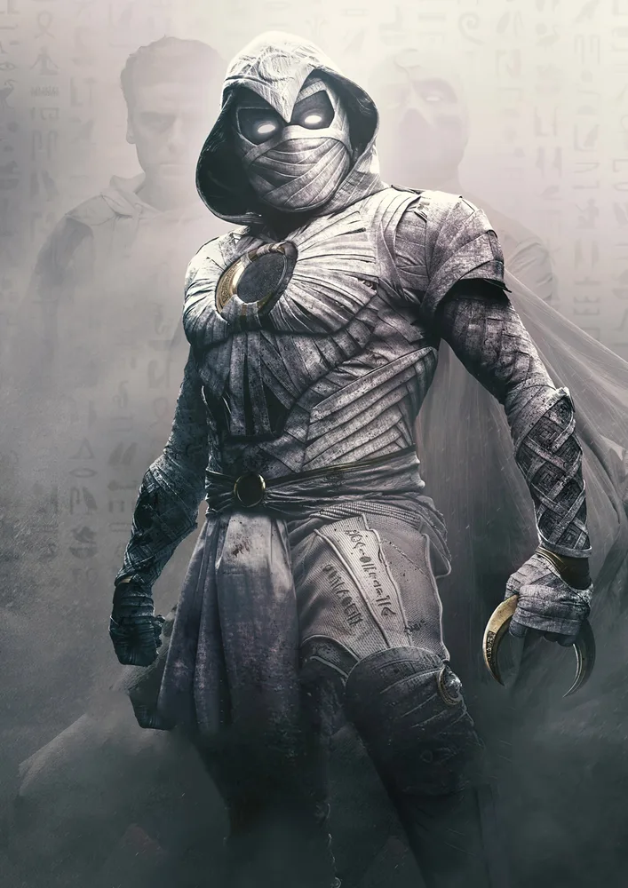Moon Knight – Marc Spector a egyptské hieroglyfy – jedlý papír na hranatý dort – jedlý obrázek na dort