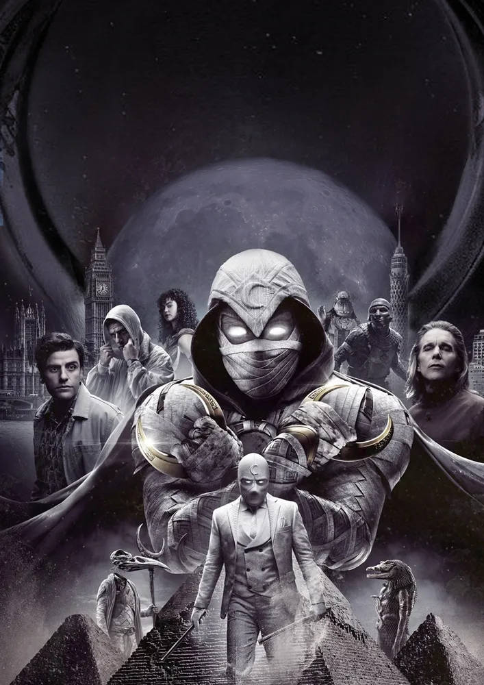 Moon Knight – Marc Spector a egyptské pyramidy – jedlý papír na hranatý dort – jedlý obrázek na dort