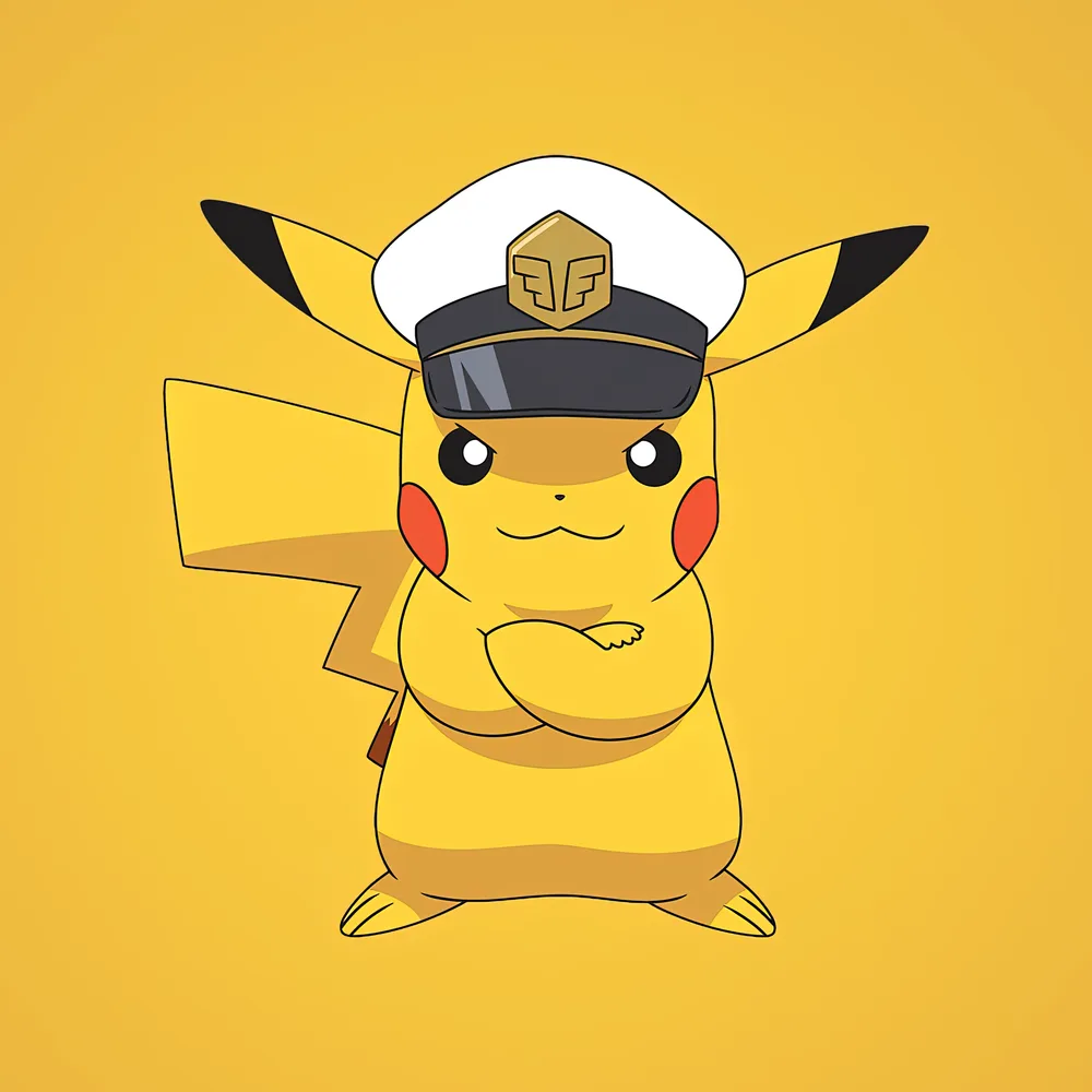 Pokémon – Kapitán Pikachu s čepicí – jedlý obrázek na dort – jedlý obrázek na dort