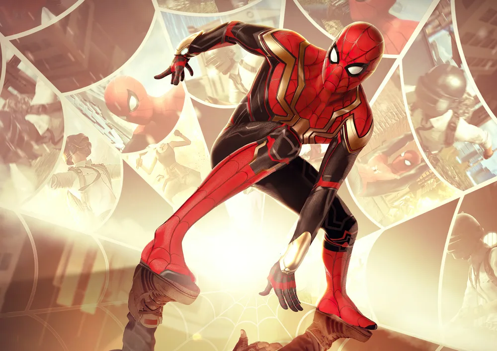 Spiderman – v pavoučí síti s akčními momenty – jedlý papír na hranatý dort – jedlý obrázek na dort