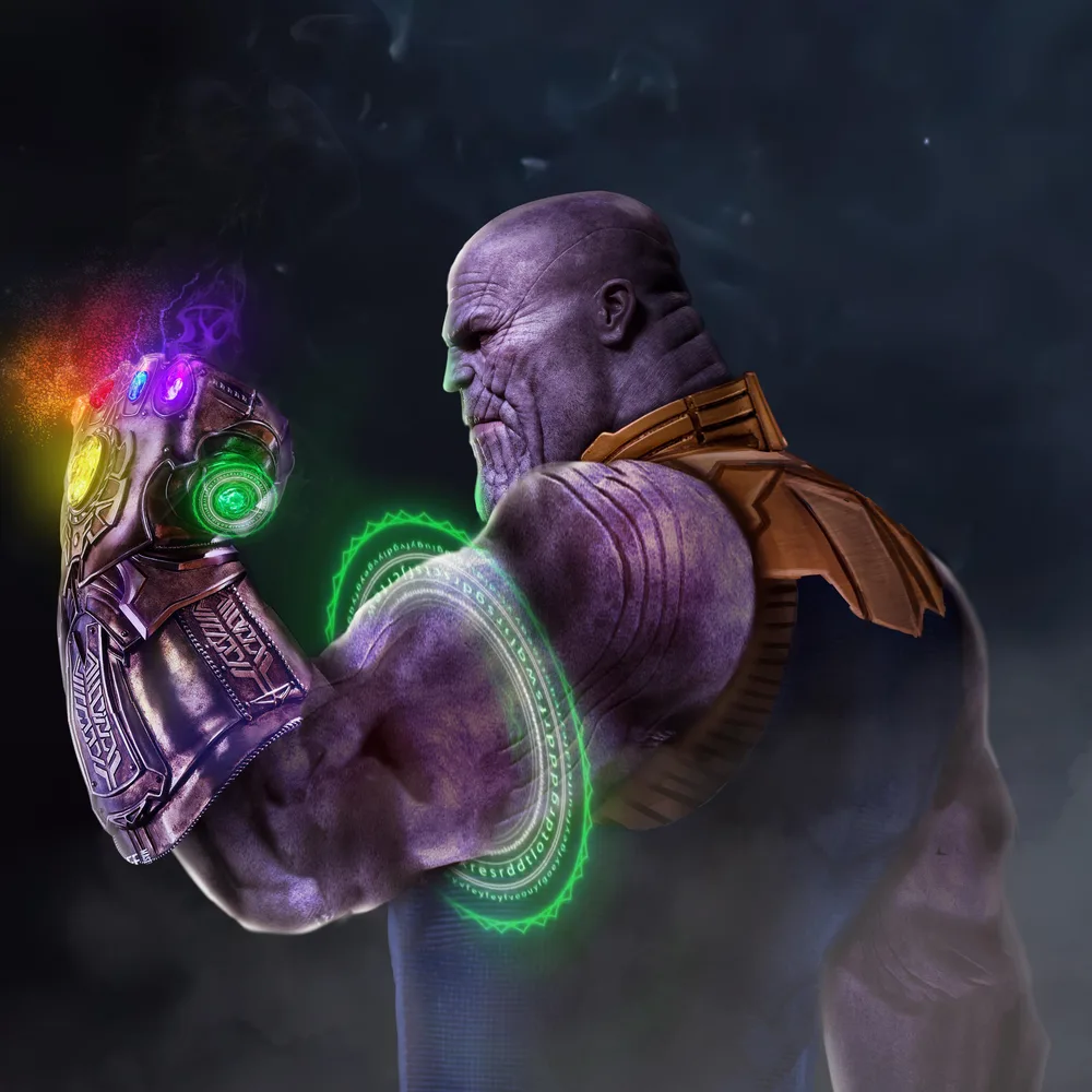 Avengers – Thanos s Rukavicí nekonečna – jedlý obrázek na dort – jedlý obrázek na dort