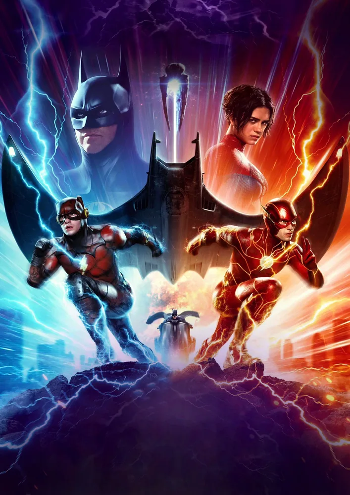 The Flash – Flash, Batman a Supergirl – jedlý papír na hranatý dort – jedlý obrázek na dort
