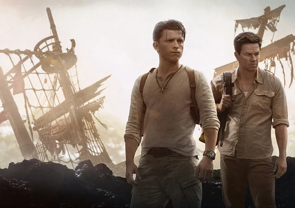 Uncharted – Nathan Drake a Sully u vraku lodi – jedlý papír na hranatý dort – jedlý obrázek na dort