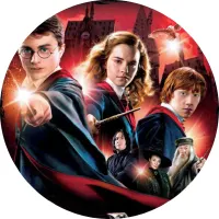 Harry Potter a Fénixův Řád – trio v červeném – jedlý obrázek na dort
