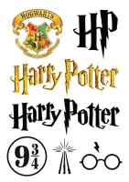 Harry Potter – loga a symboly – jedlý papír na hranatý dort