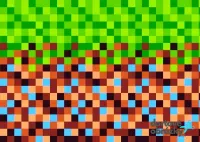 Minecraft – pixelový vzor trávy a hlíny – jedlý papír na hranatý dort