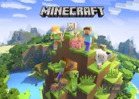 Minecraft – krajina s logem na šířku – jedlý papír na hranatý dort