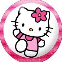 Hello Kitty – v růžovém rámečku – jedlý obrázek na dort
