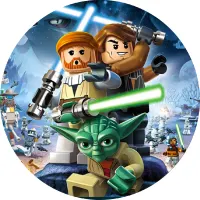 Lego – Star Wars – Obi-Wan a Yoda v akci – jedlý obrázek na dort