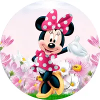 Minnie – na louce s květy – jedlý obrázek na dort