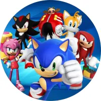 Sonic – s kamarády a Eggmanem – jedlý obrázek na dort