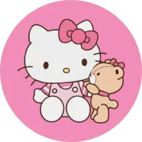Hello Kitty – s medvídkem – jedlý obrázek na dort