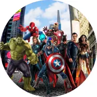 Avengers – hrdinové ve městě – jedlý obrázek na dort