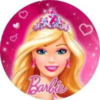 Barbie – portrét s korunkou – jedlý obrázek na dort