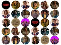 Stranger Things – 30 koleček – jedlý papír na cupcakes
