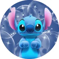 Lilo a Stitch – v bublinách na modrém – jedlý obrázek na dort