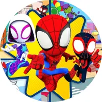 Spiderman – Spidey na žluté hvězdě – jedlý obrázek na dort