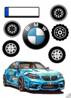 BMW – Auto – jedlý papír na hranatý dort