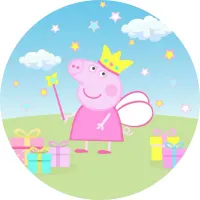 Prasátko Peppa – víla s korunkou – jedlý obrázek na dort