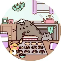 Pusheen – pečení sušenek – jedlý obrázek na dort