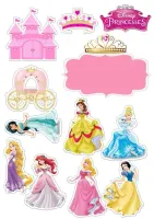 Princezny Disney se jménem oslavence – jedlý papír na hranatý dort