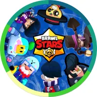 Brawl Stars – logo v zeleném kruhu – jedlý obrázek na dort