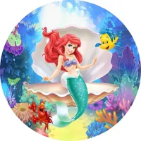 Ariela – Mořská Víla – jedlý obrázek na dort
