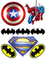 Avengers – znaky Kapitána, Supermana a Batmana – jedlý papír na hranatý dort