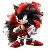 Sonic – Shadow v červeném – jedlý obrázek na dort