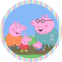 Prasátko Peppa – Rodinka – jedlý obrázek na dort