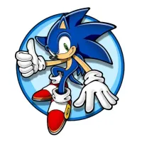 Sonic – s palcem v modrém kruhu – jedlý obrázek na dort