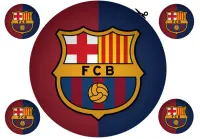 FC Barcelona (FCB) – znak na modro-rudém – jedlý papír na hranatý dort
