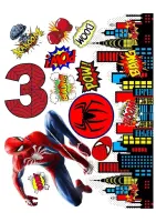 Spiderman s číslem 1-9 dle výběru – jedlý papír na hranatý dort