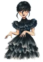 Wednesday – Wednesday v plesových šatech – jedlý pás na bok dortu