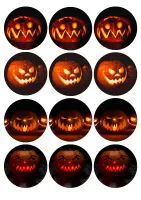 Halloween – svítící dýně na muffiny – jedlý papír na hranatý dort