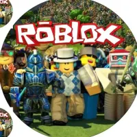 Roblox – velký kruh a kolečka – jedlý papír na hranatý dort