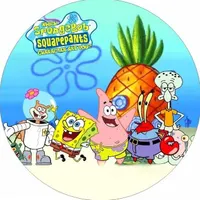 Spongebob – parta s logem u ananasu – jedlý obrázek na dort