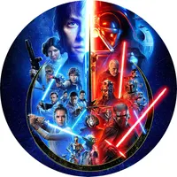 Star Wars – světlá a temná strana – jedlý obrázek na dort
