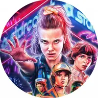 Stranger Things – Eleven v neonech – jedlý obrázek na dort