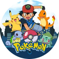 Pokémon – Ash ve městě s logem – jedlý obrázek na dort