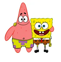 Spongebob – s Patrikem na bílém – jedlý obrázek na dort