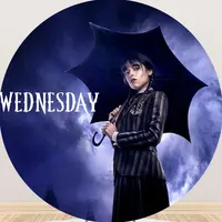 Wednesday na dort – s deštníkem a nápisem – jedlý obrázek na dort