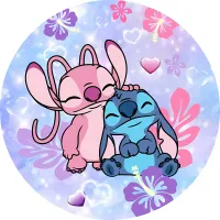 Lilo a Stitch – zamilovaný Stitch a Angel – jedlý obrázek na dort